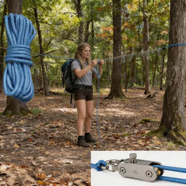 Alt view image 2 of 7 - Rope Rollers 6 Pack Paracord Tent Guy Line Adjusters with Reflective Cord | No-Knot Paracord Locks for Camping,Tarps,Awnings,Boat Covers & Outdoor Tie-Downs,Compact Carry Case Included