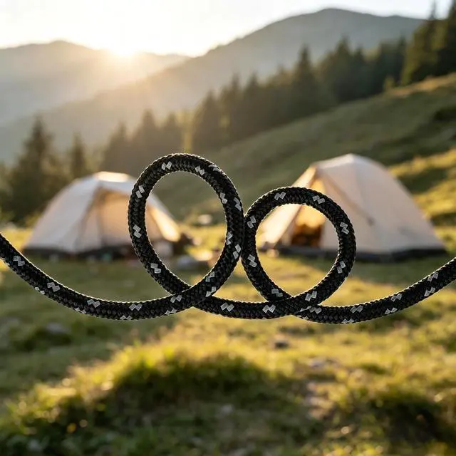 Alt view image 5 of 7 - Reflective Tent Guide Rope Lightweight Guy Line Cord with Aluminum Adjuster Tensioner for Camping Hiking Backpacking - Essential Survival Gear 13 ft per piece (Orange - 4mm - 12 Pack)