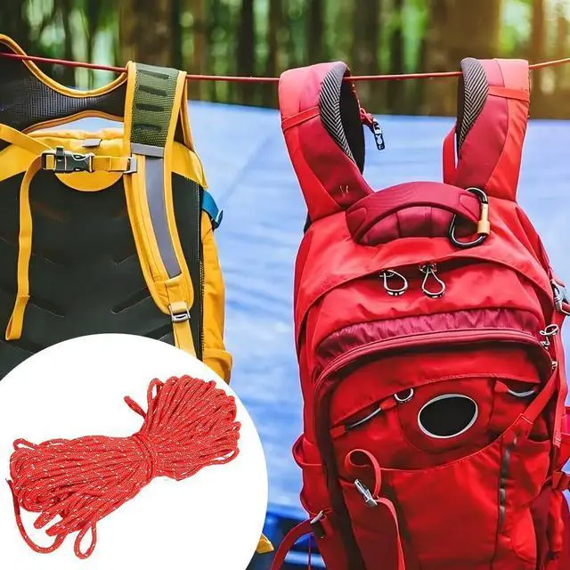Alt view image 5 of 5 - 2mm Reflective Thin Paracord Rope - 65ft Dyneema Guy Lines for Tent, Tarp, Camping, Kite, Fluorescent Micro Paracord (Red, 65 Feet)