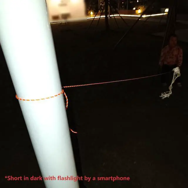Alt view image 4 of 7 - 2mm Fluorescent Reflective Guyline Camping Paracord, Ultralight Thin Cord Rope for Tarp Rain Fly Tent Camping, 65 Feet -Orange | Ultralight Thin Cord Rope for Tarp Rain Fly Tent Camping