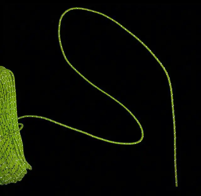 Alt view image 5 of 7 - 2mm Fluorescent Reflective Guyline Camping Paracord, Ultralight Thin Cord Rope for Tarp Rain Fly Tent Camping, 65 Feet (Green) | Ultralight Thin Cord Rope for Tarp Rain Fly Tent Camping
