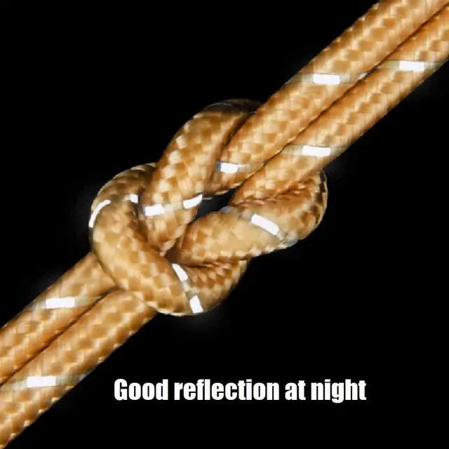 Alt view image 3 of 6 - Tent Wind Ropes with Tensioners Cord Adjuster, 4pcs 13ft Reflective Rope for Camping, Hiking, Canopy Shelter, Outdoor Activity(Black)