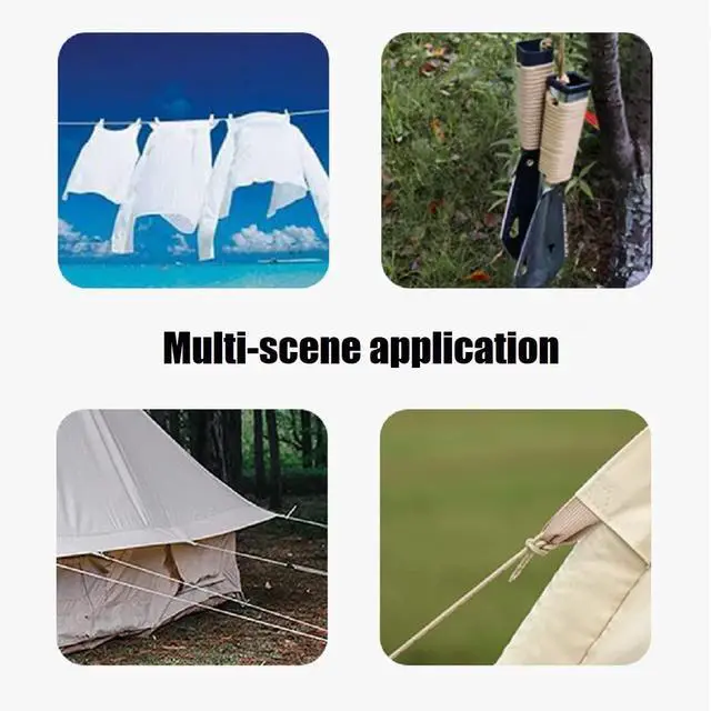 Alt view image 5 of 6 - Tent Wind Ropes with Tensioners Cord Adjuster, 4pcs 13ft Reflective Rope for Camping, Hiking, Canopy Shelter, Outdoor Activity(Black)