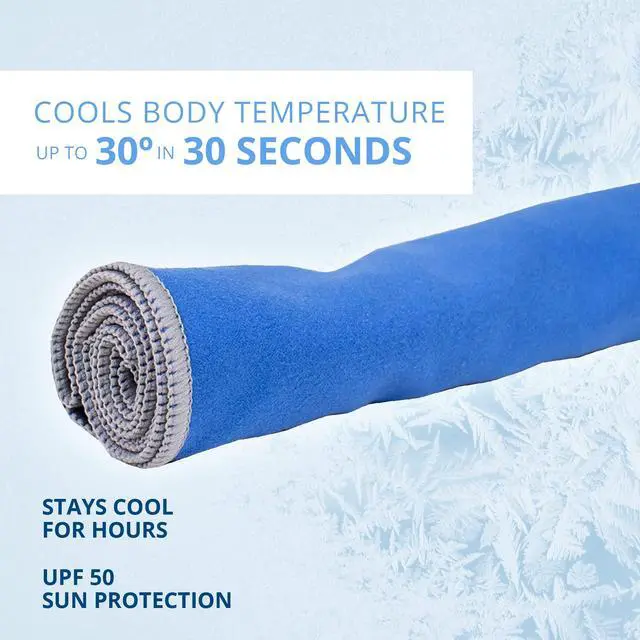 Alt view image 3 of 7 - Chilly Pad Pro Soft Microfiber Instant Cooling Towel, Machine Washable, Blue, 33"x10.5"
