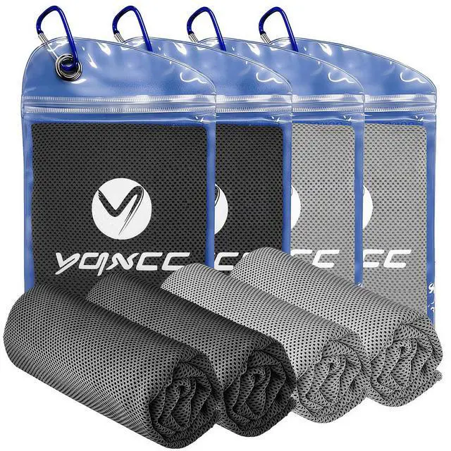 Main image of 4 Pack Cooling Towels (40"x12"), Ice Cool for Neck & Face | Soft Breathable Microfiber, Instant Cool Sports Towel for Gym, Yoga, Golf, Running, Camping, Outdoor Activities & Hot Weather