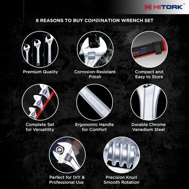 Alt view image 4 of 7 - 3-Piece Adjustable Wrench Set 6-Inch, 8-Inch, 10-Inch, Chrome-Plated Cr-V Steel, Wide Opening Jaws, Laser Etched SAE & Metric Scale, Polished Head, Smooth Knurl, Roll Pouch Included