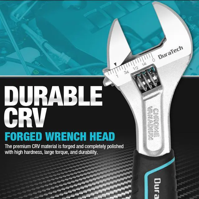Alt view image 2 of 7 - 3 PCS Adjustable Wrench Set, 6", 8" & 10" Wide Jaw Wrenches | Cr-V Steel Wrenches, Metric & SAE Scales for Home, Garage and Workshop Use