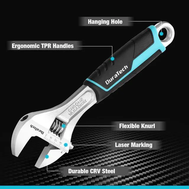 Alt view image 3 of 7 - 3 PCS Adjustable Wrench Set, 6", 8" & 10" Wide Jaw Wrenches | Cr-V Steel Wrenches, Metric & SAE Scales for Home, Garage and Workshop Use