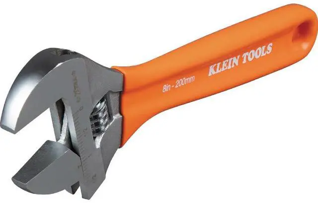 Alt view image 6 of 7 - O5078 Adjustable Wrench, Precision Forged 1 1/2-Inch Extra-Capacity Jaw, SAE and Metric Scales, Plastic-Dipped Handle, 8-Inch