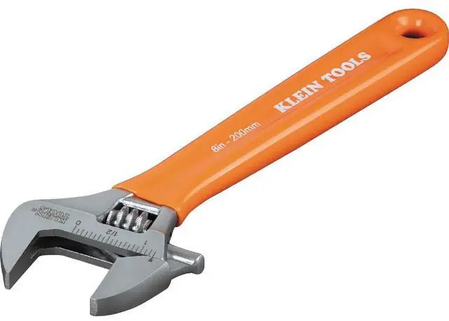 Alt view image 7 of 7 - O5078 Adjustable Wrench, Precision Forged 1 1/2-Inch Extra-Capacity Jaw, SAE and Metric Scales, Plastic-Dipped Handle, 8-Inch