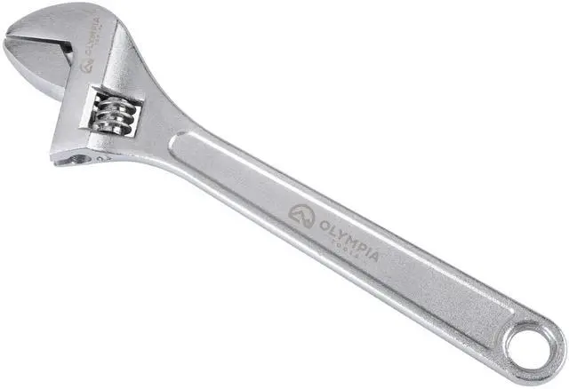 Main image of 10" Adjustable Wrench, Heavy Duty Drop Forged Steel, Chrome Plated, Precision Machined Jaws, Rust Resistant