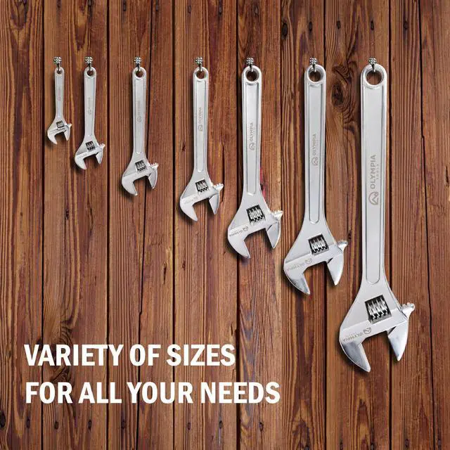 Alt view image 6 of 7 - 10" Adjustable Wrench, Heavy Duty Drop Forged Steel, Chrome Plated, Precision Machined Jaws, Rust Resistant