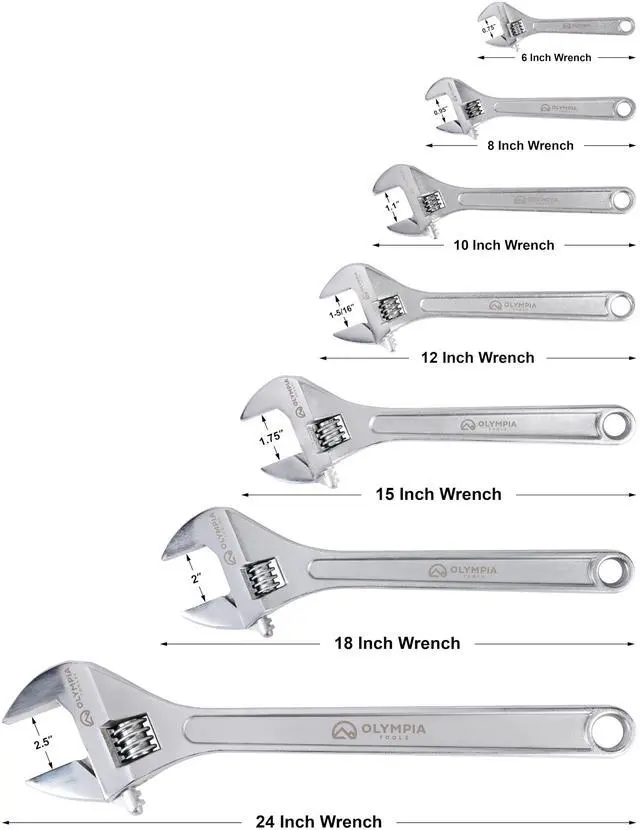 Alt view image 7 of 7 - 10" Adjustable Wrench, Heavy Duty Drop Forged Steel, Chrome Plated, Precision Machined Jaws, Rust Resistant