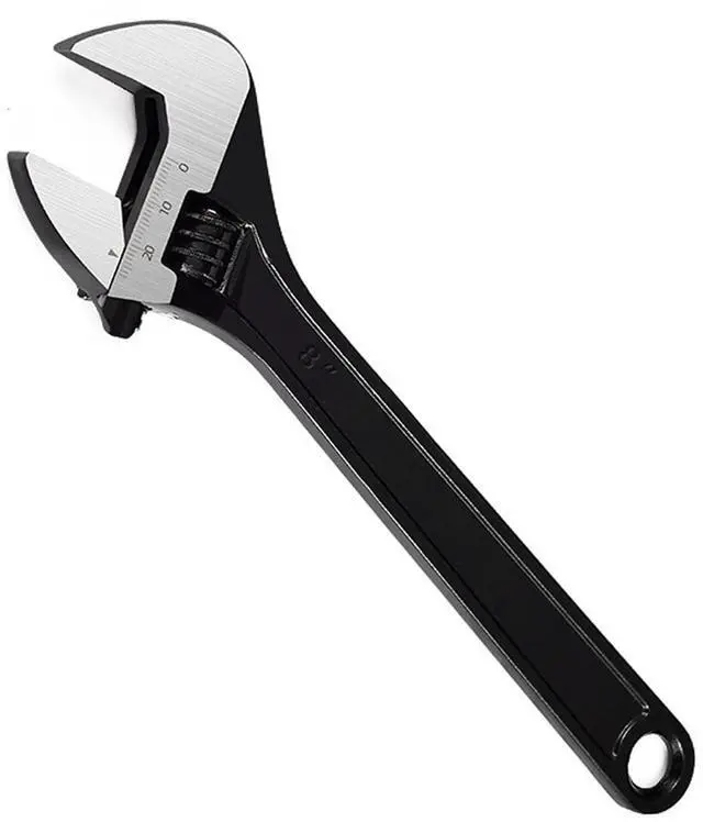 Main image of Adjustable Wrench 8 Inch Heavy Duty Wide Jaw Opening Wrench for Automotive Plumbing Household Garage Repairs