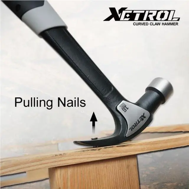 Alt view image 2 of 7 - Steel Curved Claw Hammer 16oz, Solid One Piece Steel Heavy Duty Curved Hammer, Shock-Absorbing Handle Design, Ergonomic Comfortable Grip, Enhanced Leverage for Nail Pulling