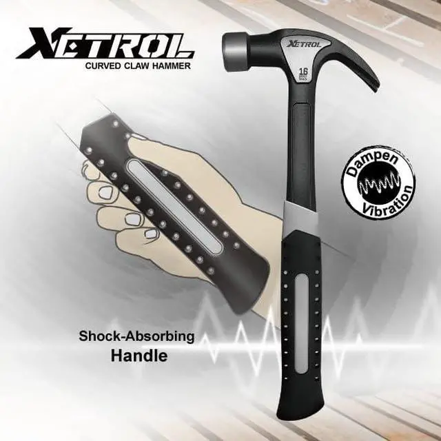 Alt view image 4 of 7 - Steel Curved Claw Hammer 16oz, Solid One Piece Steel Heavy Duty Curved Hammer, Shock-Absorbing Handle Design, Ergonomic Comfortable Grip, Enhanced Leverage for Nail Pulling