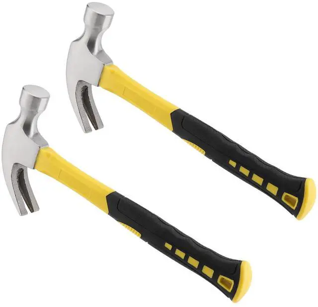 Main image of 2 PCS 24oz Claw Hammer, Forged Steel Nail Hammer with Non Slip Handle, Framing Rip Claw Hammer for Woodworking