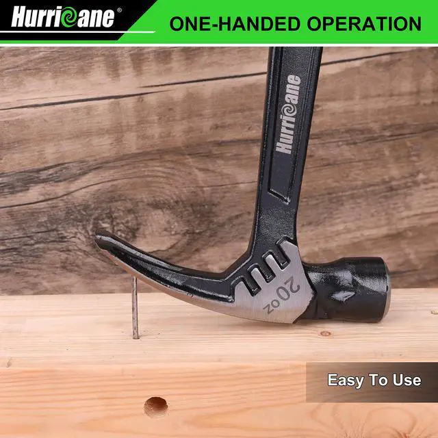 Alt view image 7 of 7 - 20 oz Claw Hammer with Magnetic Nail Holder, Straight Rip Claw Hammer with Shock-Absorbing Handle, Heavy Duty One-piece Forged Hammer