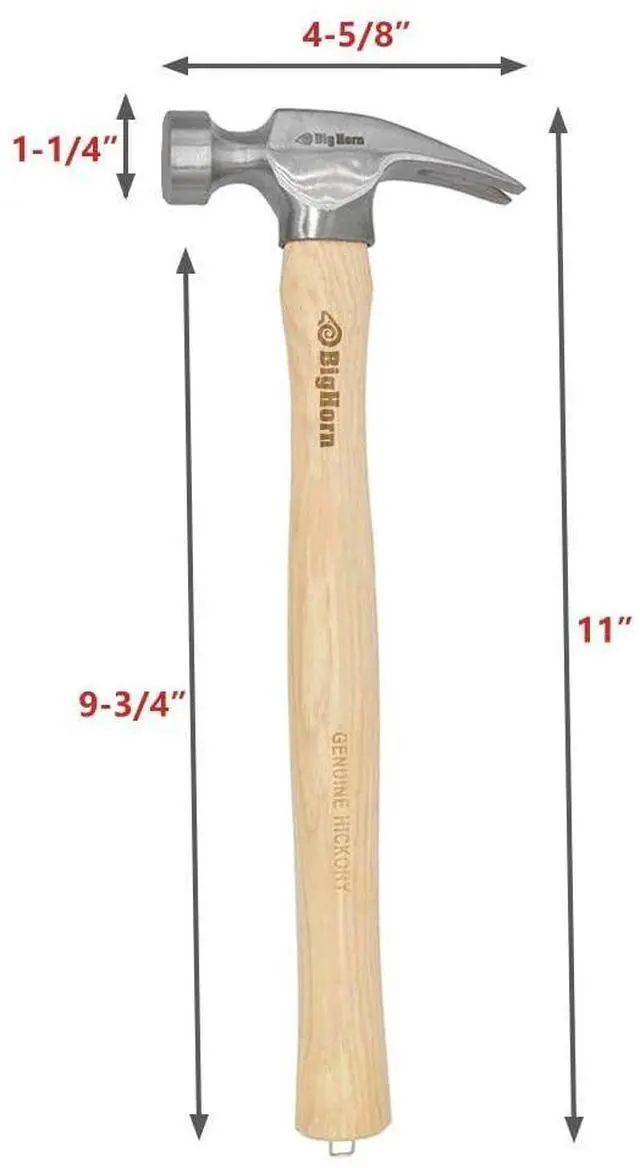 Alt view image 3 of 5 - 15126 10 Oz Claw Hammer with Hickory Straight Handle