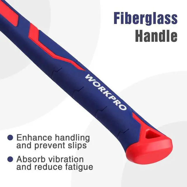 Alt view image 5 of 7 - 16 oz Claw Hammer, Forged Steel Head, Fiberglass Handle | Forged Hardened Steel Head with Smooth Face, Fiberglass Handle with Non-Slip Grip & Shock Absorption, All Purpose Hammer