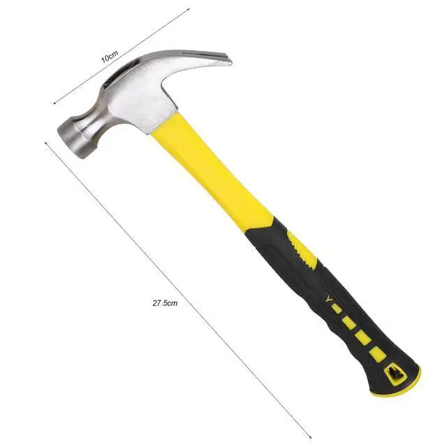 Alt view image 2 of 7 - Yellow 11 oz Straight Rip Claw Hammer with Smooth Face Shock Reduction Grip Hammers Tools One Piece Forged Nail Hammer for House DIY