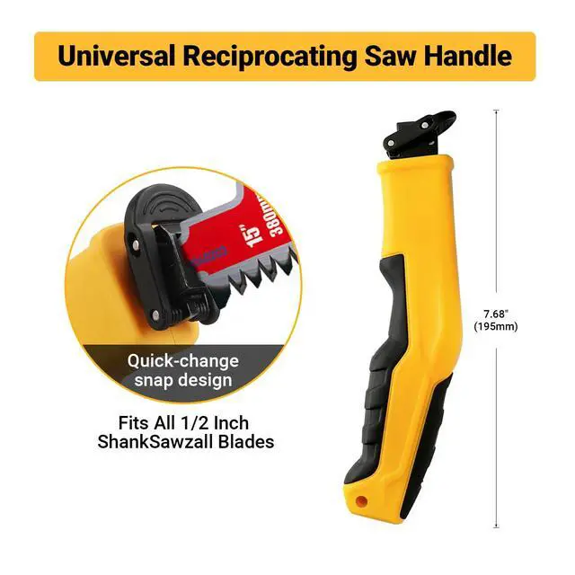 Alt view image 2 of 3 - Universal Reciprocating Saw Handle | Fits All 1/2 Inch Shank Sawzall Blades