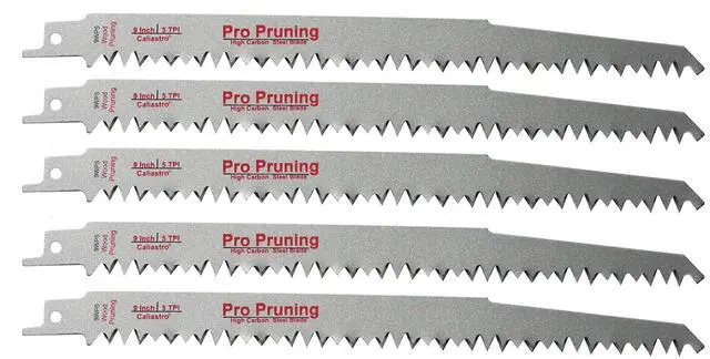Main image of 9-Inch Wood Pruning Saw Blades for Reciprocating/Sawzall Saws - 5 Pack - Caliastro