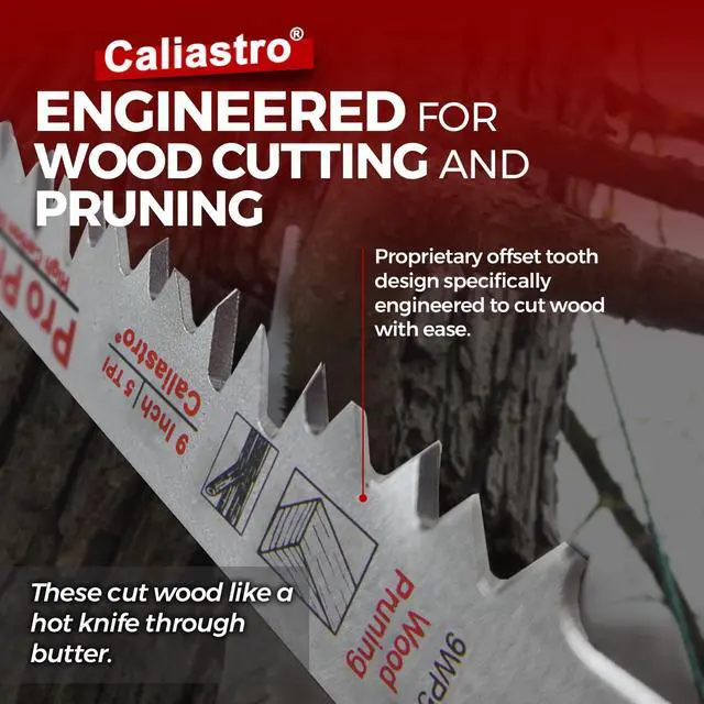 Alt view image 2 of 7 - 9-Inch Wood Pruning Saw Blades for Reciprocating/Sawzall Saws - 5 Pack - Caliastro