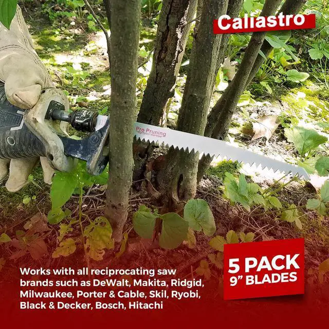 Alt view image 3 of 7 - 9-Inch Wood Pruning Saw Blades for Reciprocating/Sawzall Saws - 5 Pack - Caliastro