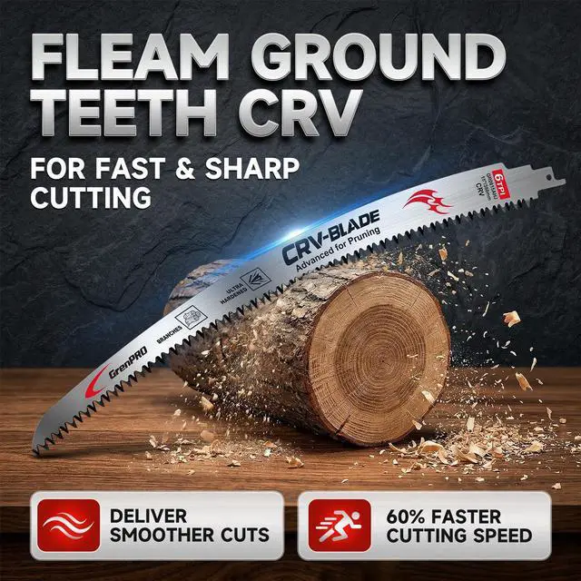 Alt view image 3 of 7 - 4-Pack Japanese Teeth Reciprocating Saw Blades, 15" 6TPI | Arc Edge Sawzall Pruning Blades for Wood Cutting, Tree Trimming, Branch Pruning With Reciprocating Saws