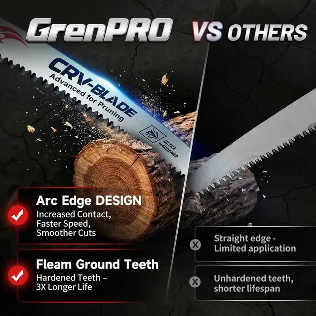 Alt view image 4 of 7 - 4-Pack Japanese Teeth Reciprocating Saw Blades, 15" 6TPI | Arc Edge Sawzall Pruning Blades for Wood Cutting, Tree Trimming, Branch Pruning With Reciprocating Saws