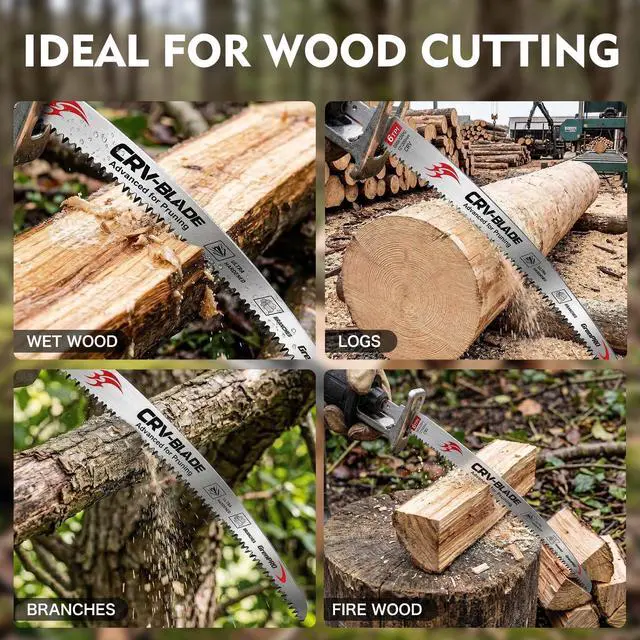 Alt view image 7 of 7 - 4-Pack Japanese Teeth Reciprocating Saw Blades, 15" 6TPI | Arc Edge Sawzall Pruning Blades for Wood Cutting, Tree Trimming, Branch Pruning With Reciprocating Saws
