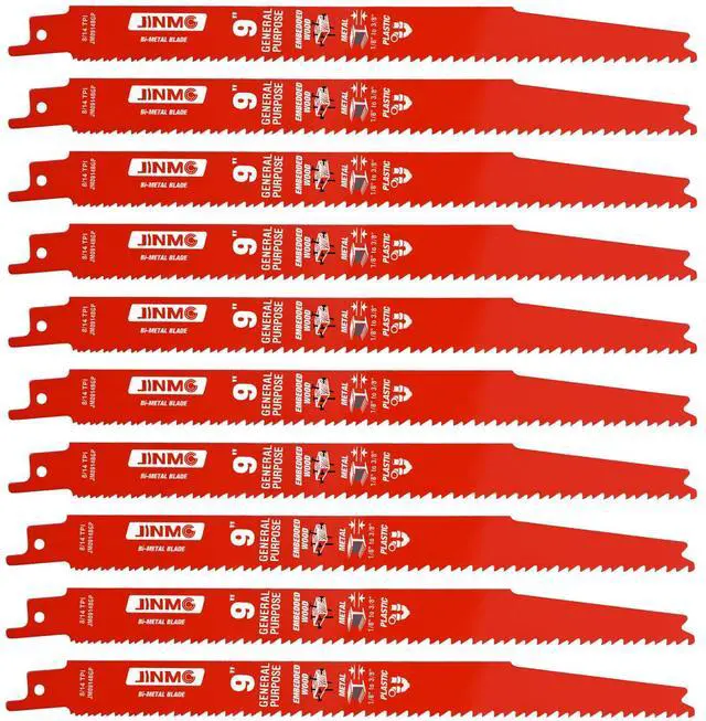 Main image of 10 Pack 9 Inch 8/14TPI Reciprocating Saw Blades for Diablo Sawzall Blades | for Wood and Nail-Embedded Wood Demolition, Metal Cutting 1/8-3/8 Medium Metals, General Purpose Cuts, Variable Tooth Design