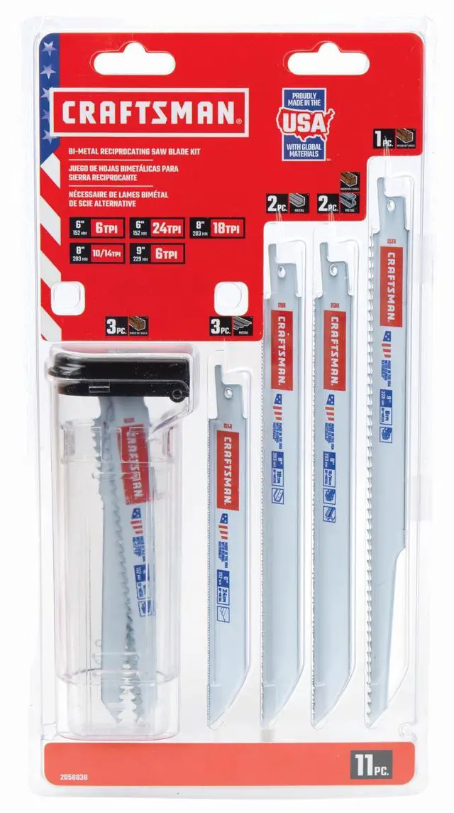 Main image of 11-Piece Reciprocating Saw Blade Kit With Case (2058838)