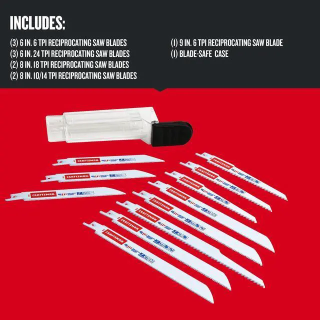 Alt view image 3 of 5 - 11-Piece Reciprocating Saw Blade Kit With Case (2058838)