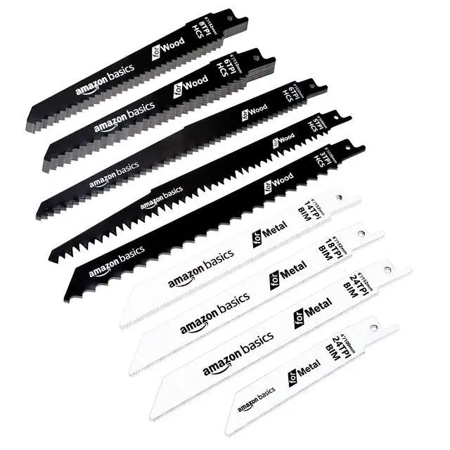 Alt view image 3 of 6 - Chromium Vanadium Steel Reciprocating Saw Blade Set with Organizer Pouch, Compatible For Plastic, 32-Pieces, Black & White