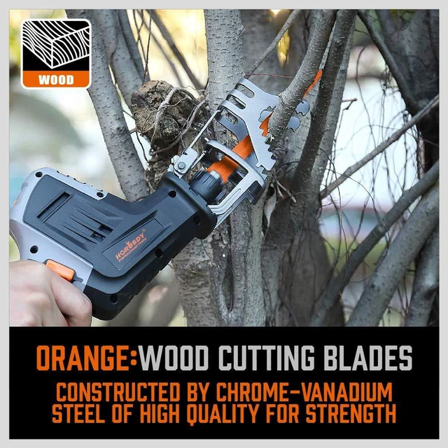 Alt view image 7 of 7 - 40-Piece Reciprocating Saw Blade Set for Wood & Metal | Includes Pruning, Wet Wood, PVC and Metal Cutting Blades (3-24TPI) | with Storage Pouch for Easy Organization
