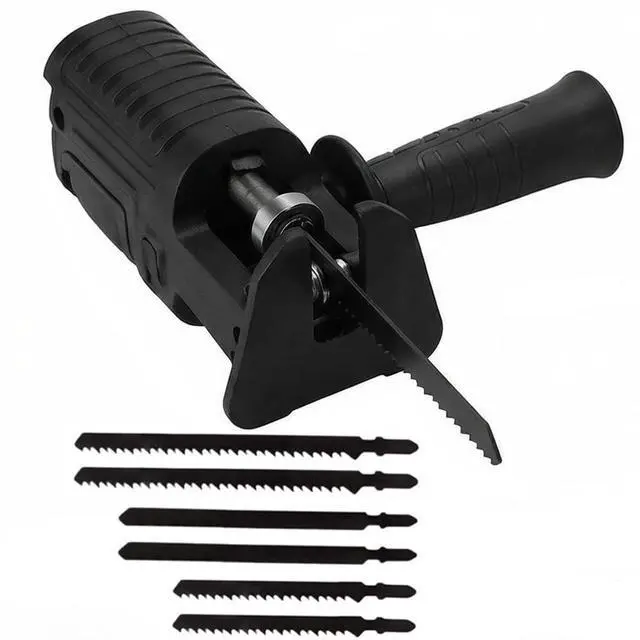 Main image of Reciprocating Saw Adapter, Upgrade Electric Drill Reciprocating Saw Adapter with Cordless Adapter Set and Black Handle For Durability