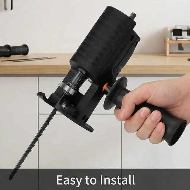 Alt view image 4 of 5 - Reciprocating Saw Adapter, Upgrade Electric Drill Reciprocating Saw Adapter with Cordless Adapter Set and Black Handle For Durability
