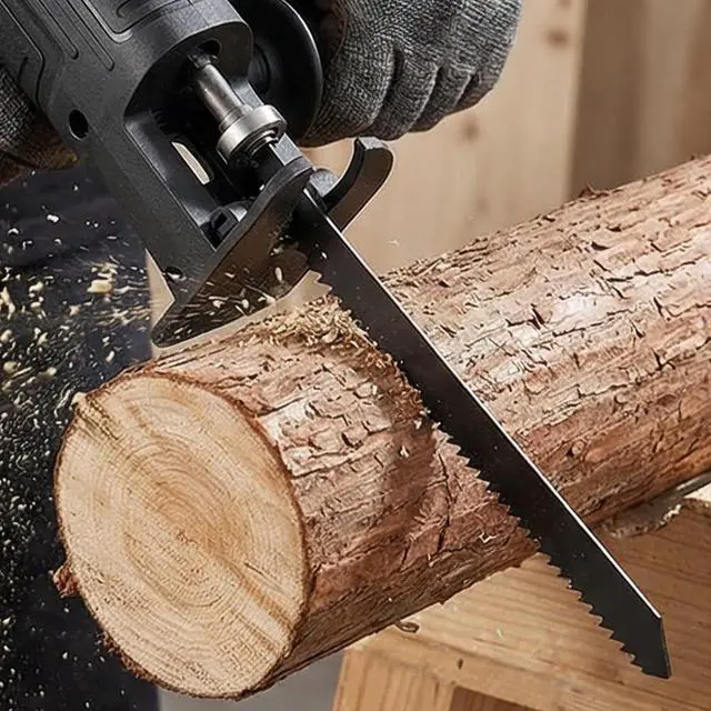 Alt view image 5 of 5 - Reciprocating Saw Adapter, Upgrade Electric Drill Reciprocating Saw Adapter with Cordless Adapter Set and Black Handle For Durability