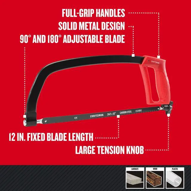 Alt view image 2 of 7 - Hand Saw, 12-Inch Hacksaw (CMHT20138)