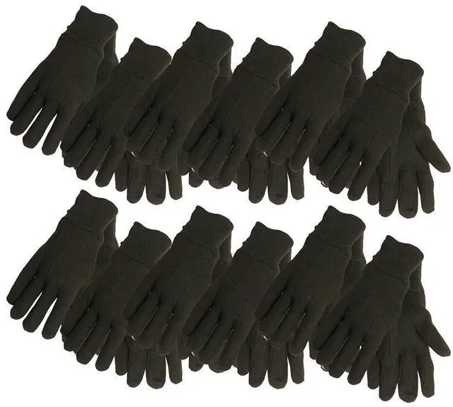 Main image of Gloves & Gear Adult Jersey Gloves, Brown, Large Pack of 12 US
