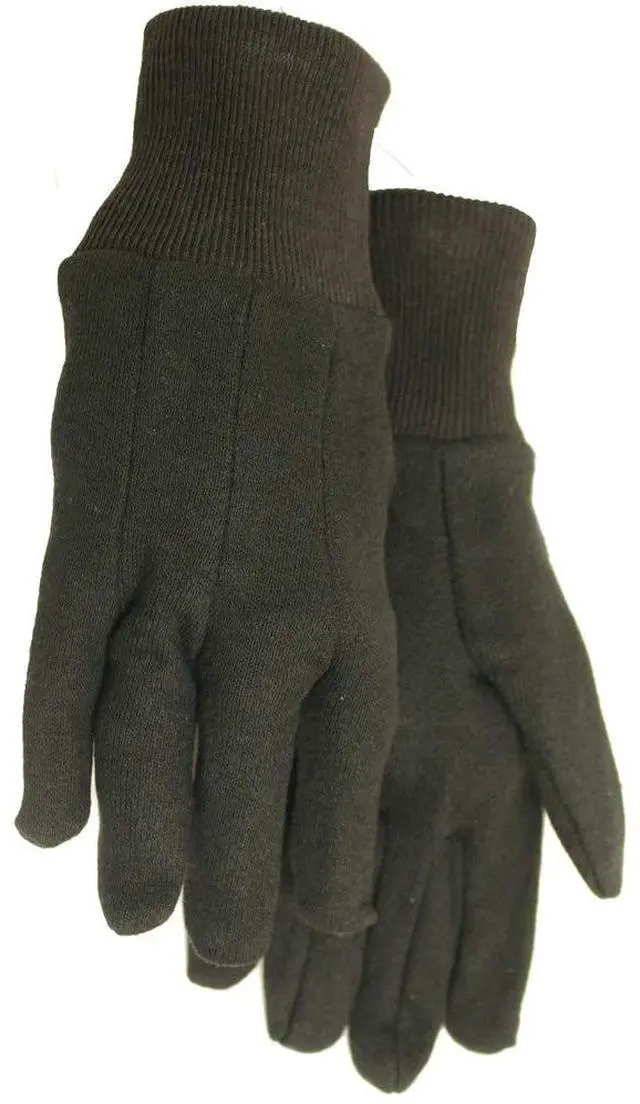 Alt view image 3 of 3 - Gloves & Gear Adult Jersey Gloves, Brown, Large Pack of 12 US
