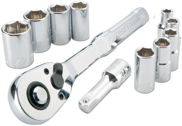 Main image of Mechanics Tool Set, SAE, 1/4 Inch Drive, 11 Piece, 90-Tooth (CMMT34870)