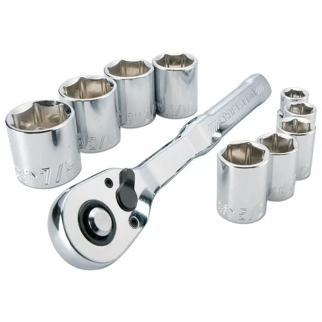 Alt view image 5 of 7 - 10 Pc Mechanics Tool Set with 90-tooth Low Profile Ratchet, SAE, 3/8 Inch Drive (CMMT34563)