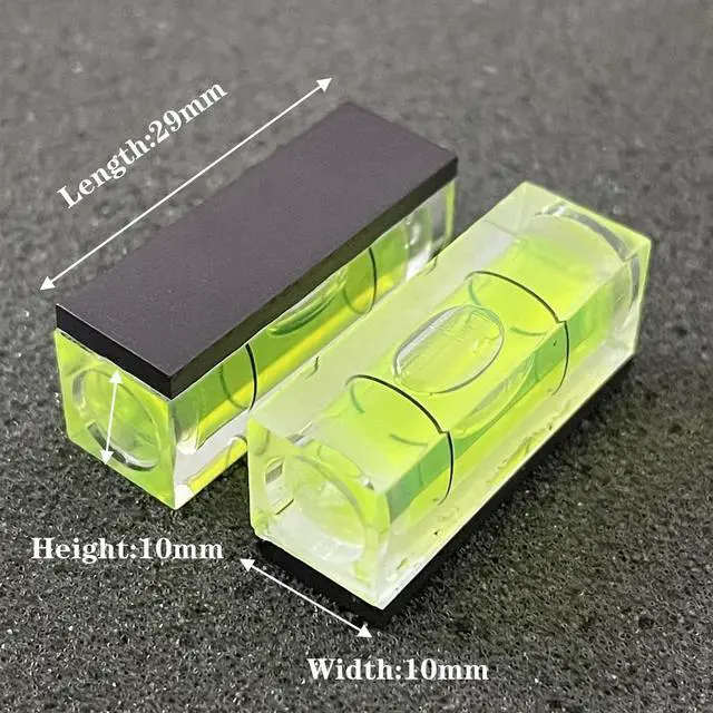 Alt view image 3 of 7 - 6Pcs Magnetic Small Bubble Level 10x10x29mm Mini Square Bubble Spirit Levels Leveling Tools