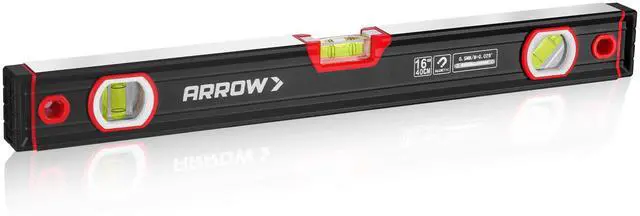 Main image of 16-Inch Level, Magnetic Torpedo Level for Construction, Carpentry | Leveler with 45°/90°/180° Bubbles, Aluminum Alloy Body, Precision-Machined Base, Shockproof End Caps, V-Groove & Hanging Hole
