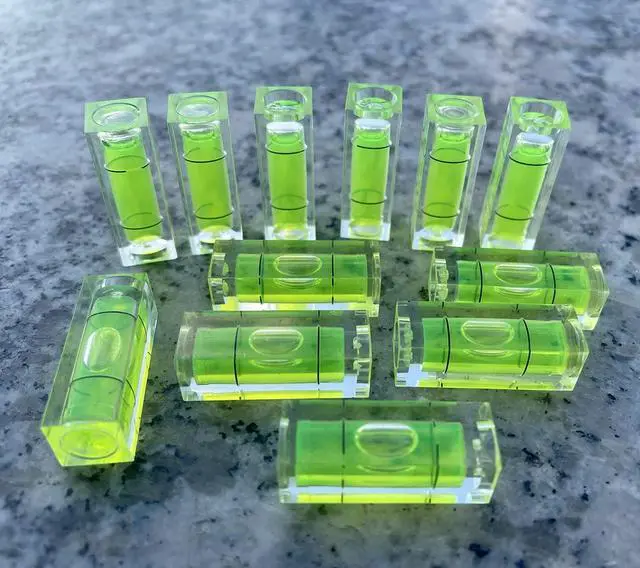 Alt view image 2 of 6 - 8Pcs Small Bubble Spirit Level Mini Square Levels Measuring Tools for Balancing Frame, Mural, Picture Hanging, Turntable, Tripod, Camera, Phonograph, 10x10x29mm, 32x7mm (Set A)