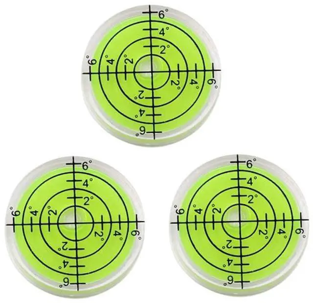 Main image of 3Pcs Circular Bubble Level Bullseye Degree Marked Surface Round Spirit Levels Measuring Tool for Leveling Phonograph, Camera, Turntable, Tripod, Telescope (32X7mm)