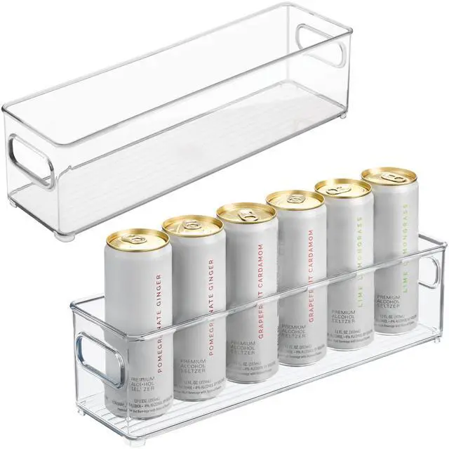 Main image of Stackable Fridge Bin with Handles, Set of 2, Clear | Ideal for Freezer or Pantry, Made in USA